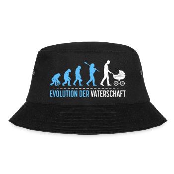 Werdender Vater EVOLUTION DER VATERSCHAFT Lustig - Bucket Hat - Schwarz - Vorne - Lela (165cm)
