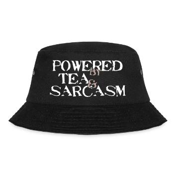 Powered by Tea & Sarcasm - Bucket Hat - Schwarz - Vorne - Lela (165cm)