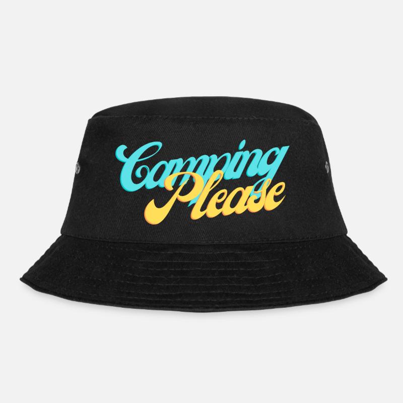 Camping Please Retro Script - Bob - noir