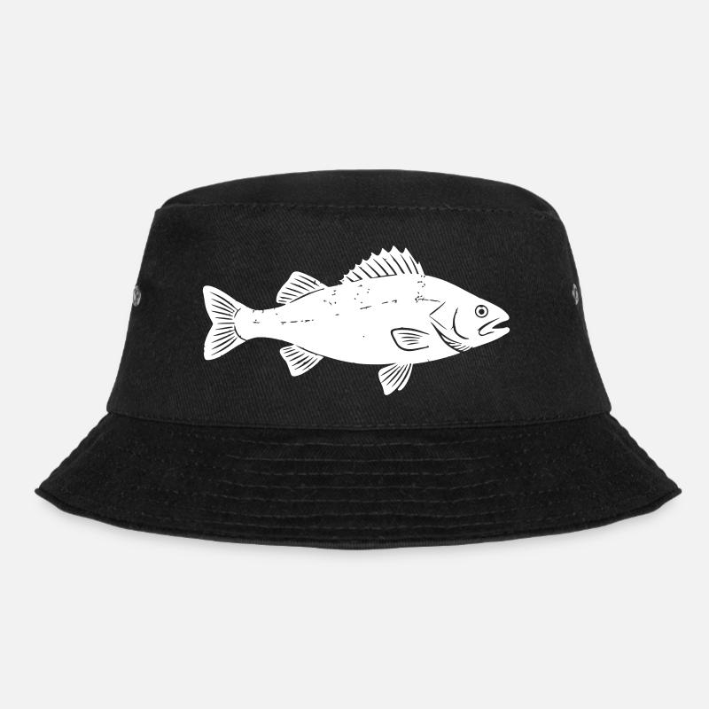 Barsch Flussbarsch Perch Angler Vektor - Bucket Hat - Schwarz