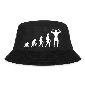 Evolution from prehistoric man to muscleman - Bucket Hat - black - Front - Lela (165cm)