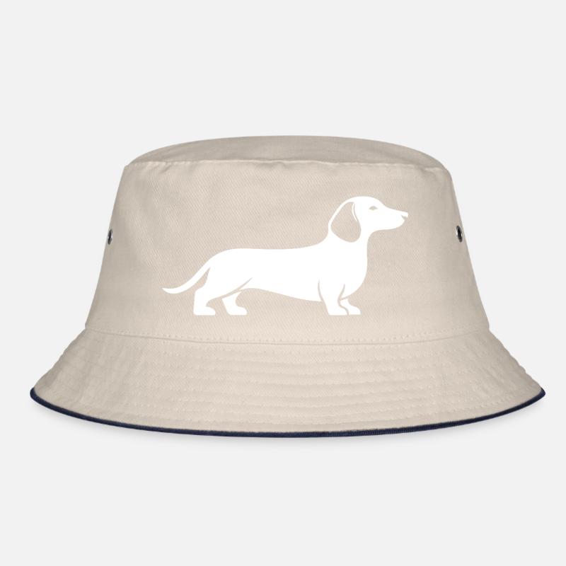 Dackel Silhouette – minimalistisches Hunde Design Bucket Hat