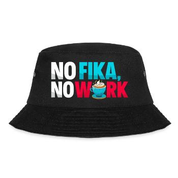 No Fika No Work - Swedish Coffee Break Typography - Bucket Hat - black - Front - Lela (165cm)