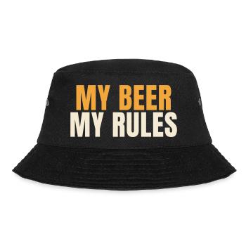 My Beer My Rules lustiger Bier Spruch Shirt - Bucket Hat - Schwarz - Vorne - Lela (165cm)