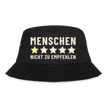 Menschen 1 Stern nicht zu empfehlen - Bucket Hat - Schwarz - Vorne - Lela (165cm)