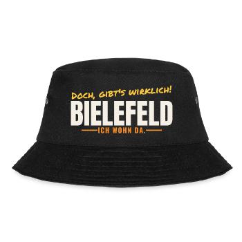 Bielefeld – Doch, gibt's wirklich! Ich wohn da. - Bucket Hat - Schwarz - Vorne