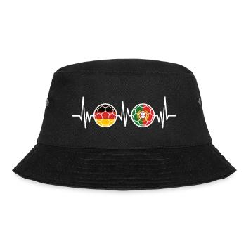 Soccer Germany Portugal heartbeat - Bucket Hat - black - Front - Lela (165cm)
