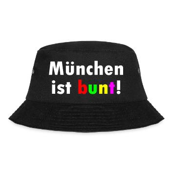 München ist bunt - Bucket Hat - Schwarz - Vorne - Lela (165cm)