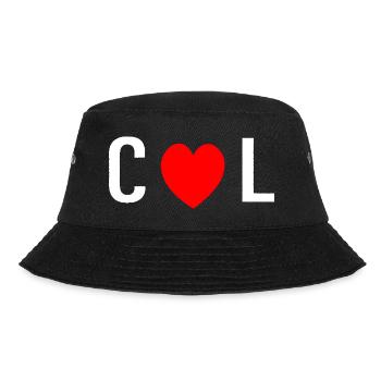 COL mit rotem Liebesherz - Bucket Hat - Schwarz - Vorne - Lela (165cm)