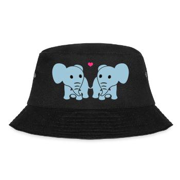 Verliebte Elefanten - Bucket Hat - Schwarz - Vorne - Lela (165cm)