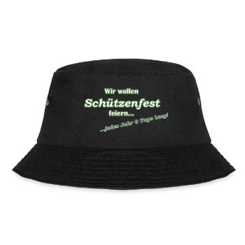 Wir wollen Schützenfest feiern - Bucket Hat - Schwarz - Vorne - Lela (165cm)