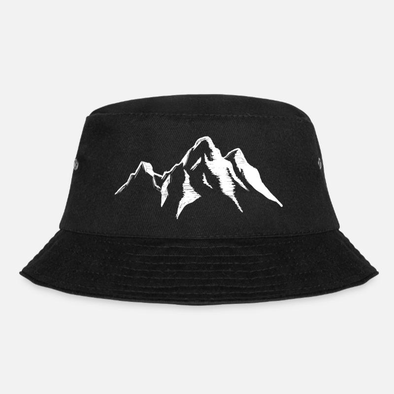 Berge Berg Landschaft Mountains Alpen Ski Schnee - Bucket Hat - Schwarz