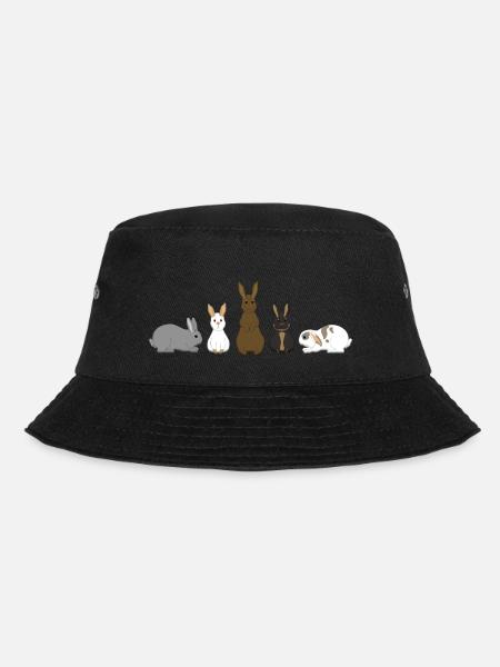 Fünf Kaninchen - Bucket Hat - Schwarz