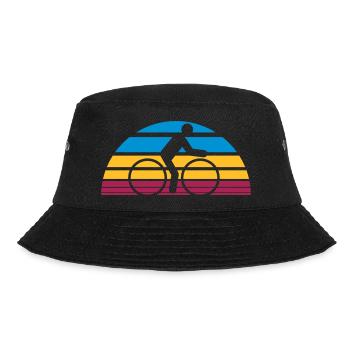bunt streifen linien urlaub ferien sonne sommer su - Bucket Hat - Schwarz - Vorne - Lela (165cm)