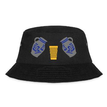 Geripptes mit Bembel - Bucket Hat - Schwarz - Vorne - Lela (165cm)