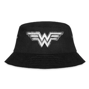 DC Comics Wonder Woman Logo Pencil Drawing - Bucket Hat - black - Front - Lela (165cm)