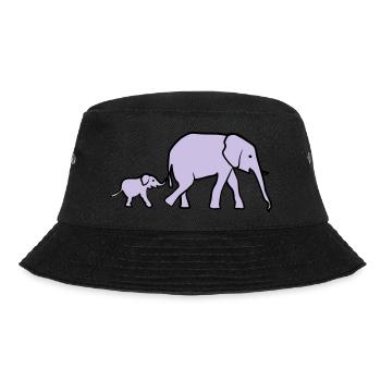 Elephant mother and baby - Bucket Hat - black - Front - Lela (165cm)