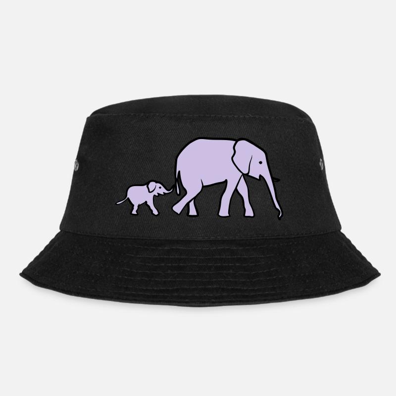 Elephant mother and baby - Bob - noir