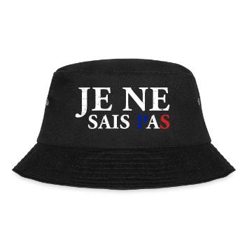 Ich weiss es nicht - Französisch Frankreich - Bucket Hat - Schwarz - Vorne - Lela (165cm)