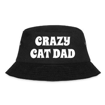 Crazy Cat Dad - Geschenk Katzenvater Katze - Bucket Hat - Schwarz - Vorne - Lela (165cm)