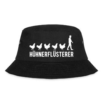 Hühnerflüsterer Huhn Chicken - Bucket Hat - Schwarz - Vorne - Lela (165cm)
