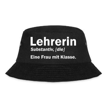 Lehrerin Definition Lustiges Geschenk - Bucket Hat - Schwarz - Vorne - Lela (165cm)
