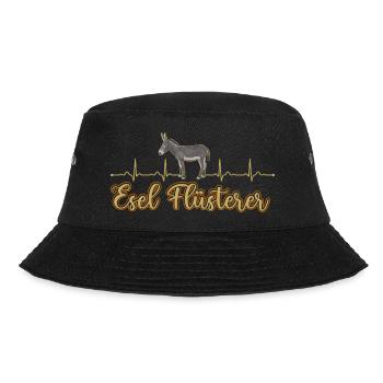 Esel Flüsterer Herzschlag Bauernhof Spruch - Bucket Hat - Schwarz - Vorne - Lela (165cm)
