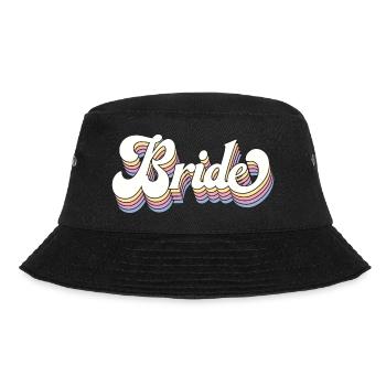 Retro Style Bride - Bachelorette Party Gift - Bucket Hat - black - Front - Lela (165cm)