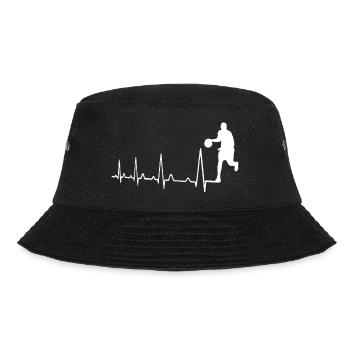 Herzschlag Basketball - Bucket Hat - Schwarz - Vorne - Lela (165cm)