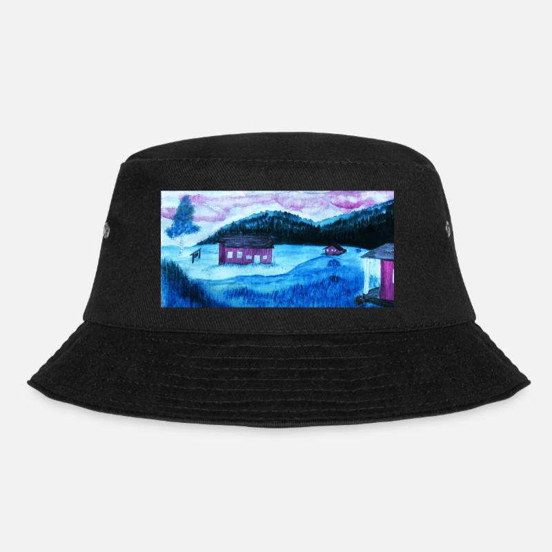 Landschaft 2 - Bucket Hat - Schwarz