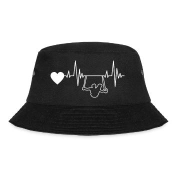 Turnen Turnverein Bodenturnen Herzschlag Turner - Bucket Hat - Schwarz - Vorne - Lela (165cm)
