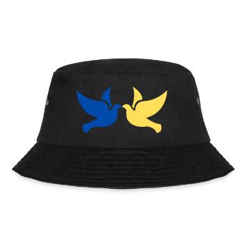 Ukraine Frieden Tauben - Bucket Hat - Schwarz - Vorne - Lela (165cm)