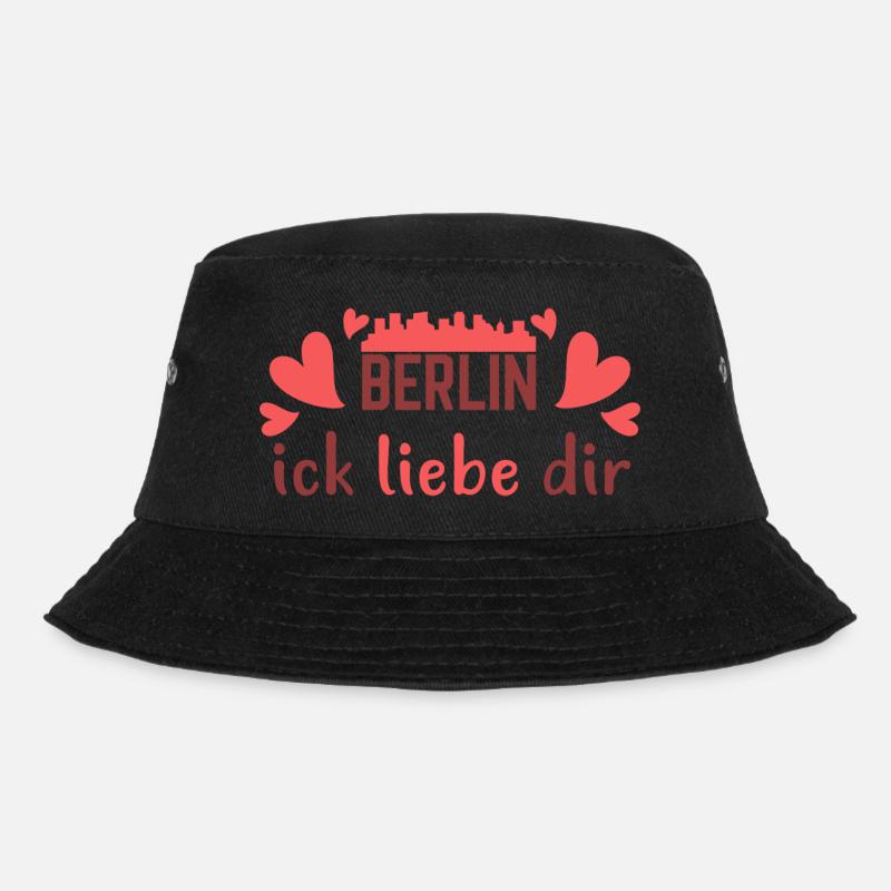 Berlin Ick Liebe Dir Berliner Schriftzug Spruch - Bucket Hat - Schwarz