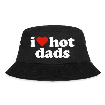 Ich liebe Hot Dads - Bucket Hat - Schwarz - Vorne - Lela (165cm)