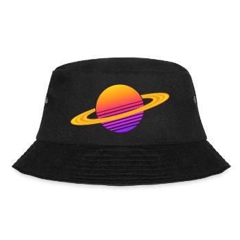 Synthwave Saturn - Bucket Hat - black - Front - Lela (165cm)