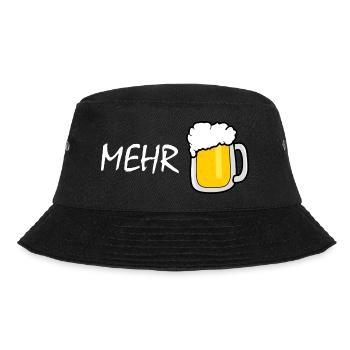Mehr Bier - Bestellen ohne Worte - Bucket Hat - Schwarz - Vorne - Lela (165cm)