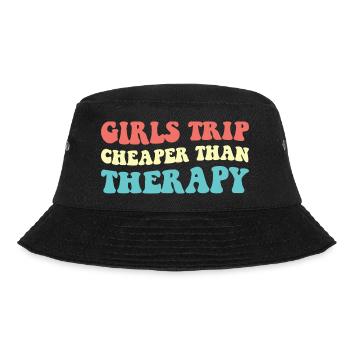 Mädchenreise billiger als Therapie III - Bucket Hat - Schwarz - Vorne - Lela (165cm)