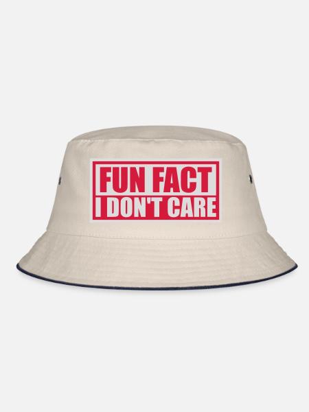 I don't care fact - Bucket Hat - ecru/navy - Front