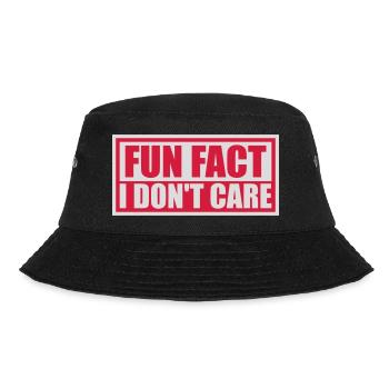 I dont care fact - Bucket Hat - Schwarz - Vorne - Lela (165cm)