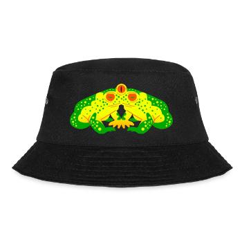 Spacy and psychedelic Frog - Bucket Hat - black - Front - Lela (165cm)
