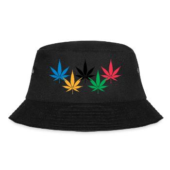 Hemp leaf - Bucket Hat - black - Front - Lela (165cm)