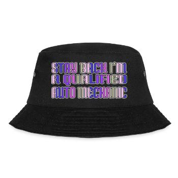 Baseball hoodie car birthday funny diesel mechanic - Bucket Hat - black - Front - Lela (165cm)