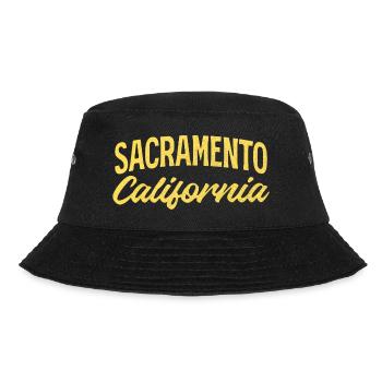 Sacramento California Gold Script - Bucket Hat - black - Front - Lela (165cm)