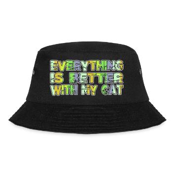 avogato funny sayings kitten guenon jokes animals - Bucket Hat - black - Front - Lela (165cm)