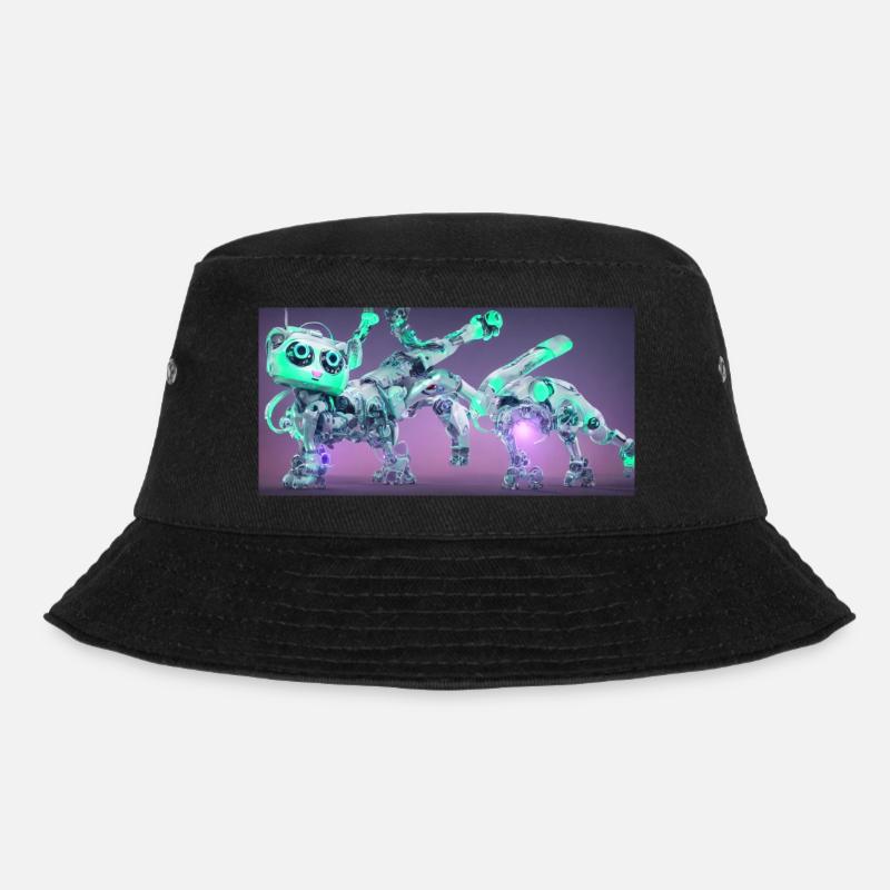 Cyber Cat - Bucket Hat - Schwarz