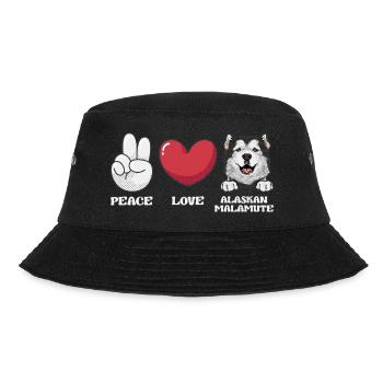Alaskan Malamute Hund - Bucket Hat - Schwarz - Vorne - Lela (165cm)