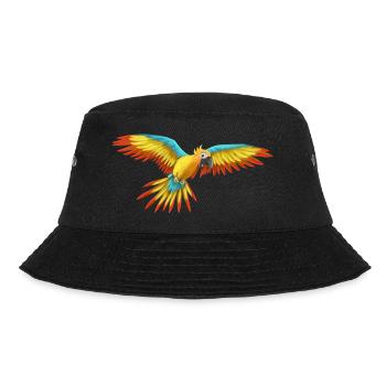 Papagei Ara fliegt bunt Vogel - Bucket Hat - Schwarz - Vorne - Lela (165cm)