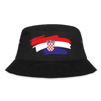 Kroatien Fahne - the colors of Croatia - Hrvatska - Bucket Hat - Schwarz - Vorne - Lela (165cm)