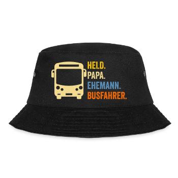 Bus Vater Papa Busfahrer - Bucket Hat - Schwarz - Vorne - Lela (165cm)