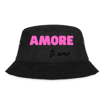 Amore, Ti Amo – Romantic Italian Love Quote - Bucket Hat - black - Front - Lela (165cm)